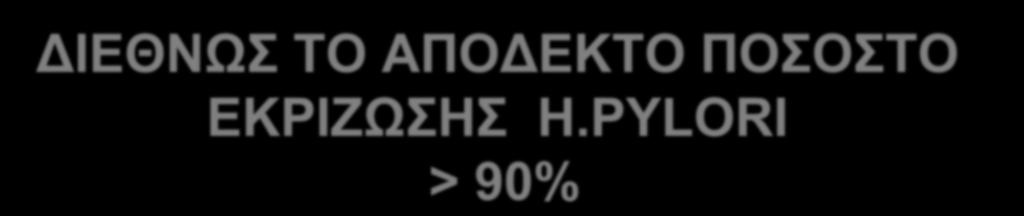 Gastroenterology 2015;148:719-31 Βαθμός % Εκρίζωσης (ΙΤΤ) Αποτέλεσμα Α > 95% ΕΞΑΙΡΕΤΙΚΟ Β 90-94% ΚΑΛΟ