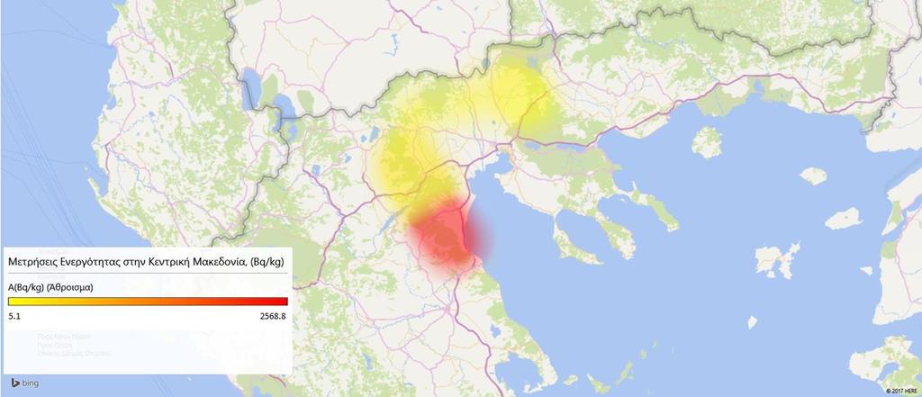 Χάρτης 2 : Διασπορά του 137 Cs στην Κεντρική Μακεδονία Χάρτης 3 :