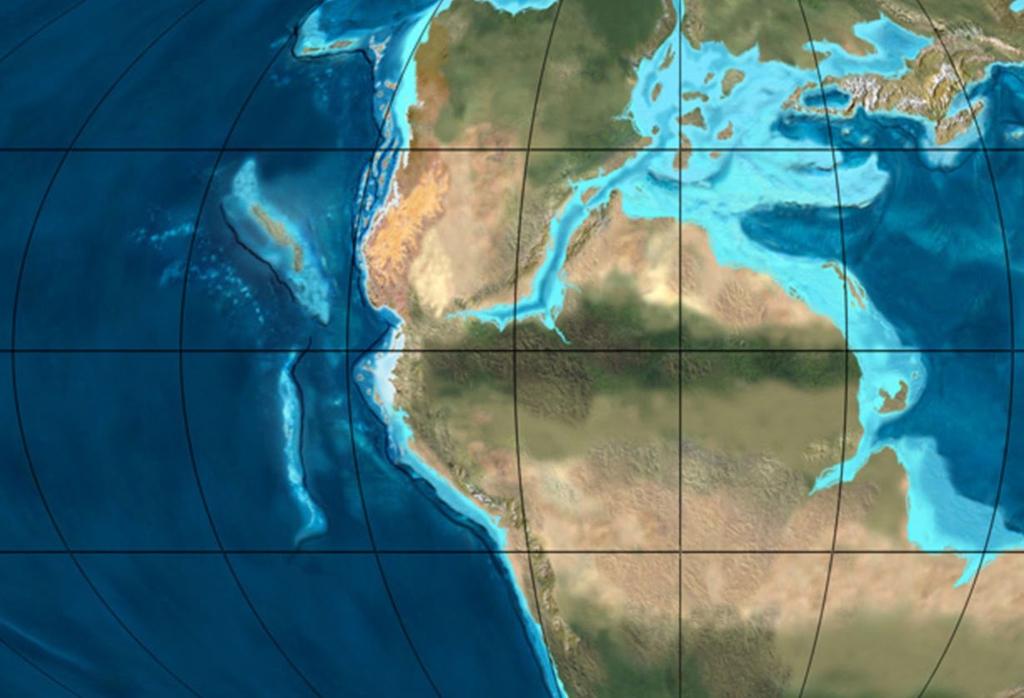 Ron Blakey, Colorado Plateau Geosystems Το ανώτερο τμήμα της ασθενόσφαιρας κάτω από την νοτιοαμερικανική πλάκα, ειδικότερα, κινείται αργά προς τα δυτικά, απομακρύνοντάς την από την αφρικανική πλάκα,