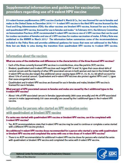 9vHPV after qhpv http://www.cdc.