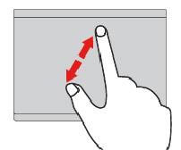 Σμίκρυνση με δύο δάχτυλα Τοποθετήστε δύο δάχτυλα στην επιφάνεια αφής και απομακρύνετε το ένα από το άλλο για μεγέθυνση.