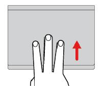 Σάρωση προς τα κάτω με τρία δάχτυλα Τοποθετήστε τρία δάχτυλα στην επιφάνεια αφής και μετακινήστε τα προς τα κάτω, για να εμφανιστεί η επιφάνεια εργασίας.