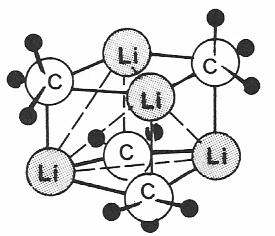 ΗδομήτωνενώσεωνLiR ομή του (LiMe) 4 ή Li 4 (CH 3 ) 4 Τα άτομα Li ορίζουν ένα τετράεδρο, ενώ η μονάδα Li 4 C 4 μπορεί να