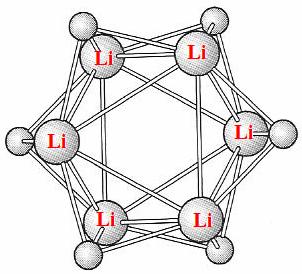 ΗδομήτωνενώσεωνLiR ομή του Li 6 (C 6 H 11 ) 6 Τα άτομα Li