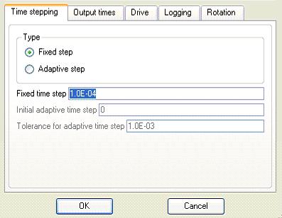 analysis». Ακολοόθψρ μαπκάποτμε σιρ επιλογέρ «Time stepping», «Fixed step» και οπίζοτμε σο φπονικϋ βήμα με σο οποίο θα ππαγμασοποιηθεί η ανάλτςη ςσο κενϋ διάςσημα σηρ επιλογήρ «Fixed time step : 5.