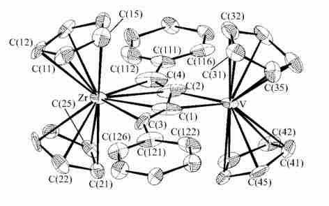 No 4 : 4 2PhC 4 Ph) MCp 2 ] (M = Ti,Zr) 689 C CPh) 2 ZrCp 2 ] [10 ],[ Cp 2 V( 2 2R 1 CCR 2 ) ] (R 1 = R 2 = Ph) Cp 2 V R 1 C CR 2 ( ) (C = C) 2 1165 B [13 ] 2 IR, (C C) 1570 (sh) 1550 (s) cm - 1 2 2