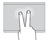 Κύλιση Τοποθετήστε δύο δάχτυλα επάνω στην επιφάνεια αφής και μετακινήστε τα οριζόντια ή κάθετα. Αυτή η ενέργεια σάς επιτρέπει να κάνετε κύλιση σε έγγραφα, σε έναν δικτυακό τόπο ή σε εφαρμογές.