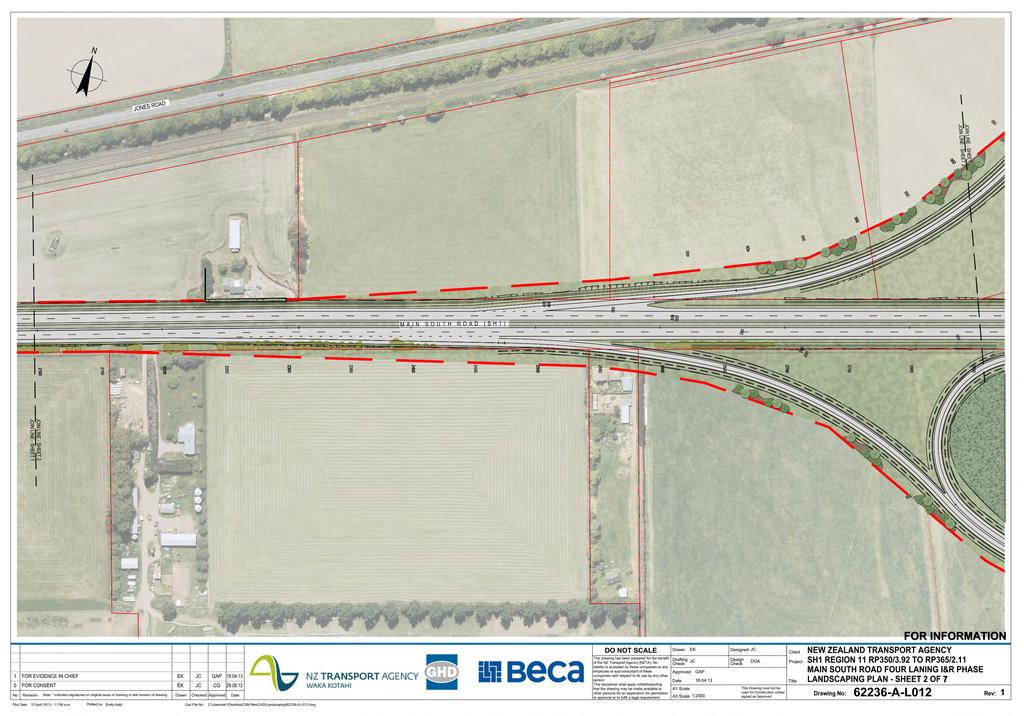 Refer to Sheet 3-A-L01 for NOISEWALL WITH NATIVE WOODLAND ALONG ROAD SIDE OF