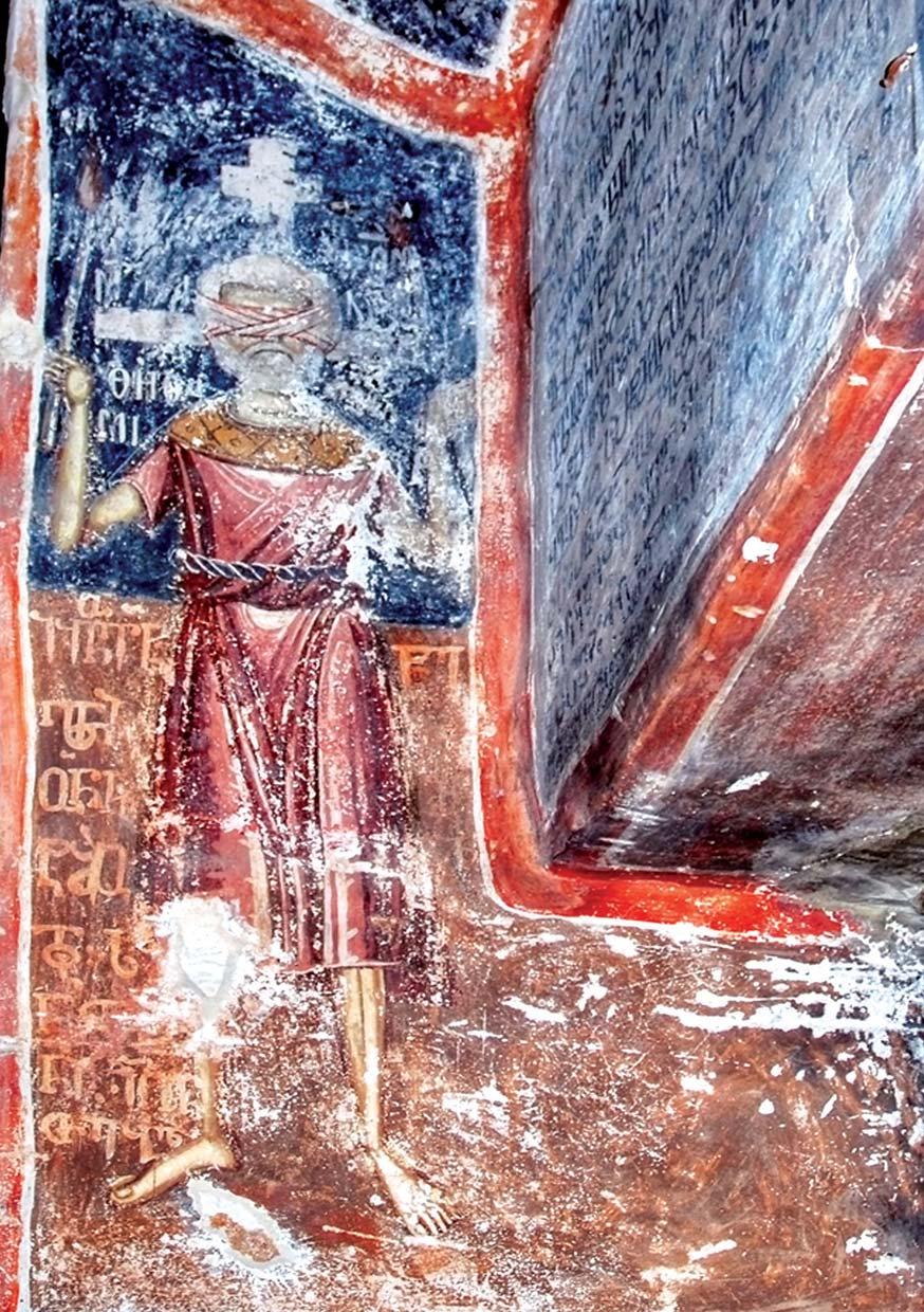 49 ierusalimis jvris monastris freska. am freskastan dakavsirebit saintereso varaudi gamotqva s. yauxcisvilma.