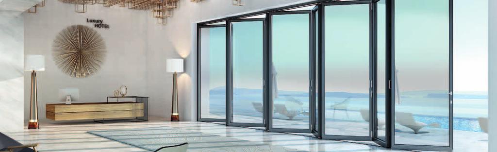 SF85 Μοναδικές πτυσσόμενες πόρτες με απόλυτα minimal σχεδιασμό, κορυφαία θερμομόνωση και υψηλή συνολική απόδοση Astonishing folding doors with impressive minimal design, excellent thermal insulation