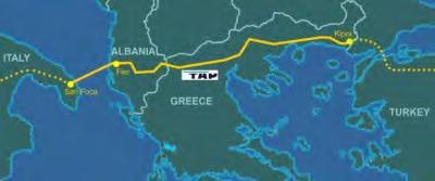 Χάρτης 1: Ο Αγωγός TAP Πηγή: TAP AG Το δεύτερο έργο κοινού ενδιαφέροντος για δημιουργία αγωγών, στο οποίο συμμετέχει η Ελλάδα, είναι η κατασκευή του Διασυνδετήριου Αγωγού φυσικού αερίου Ελλάδας-