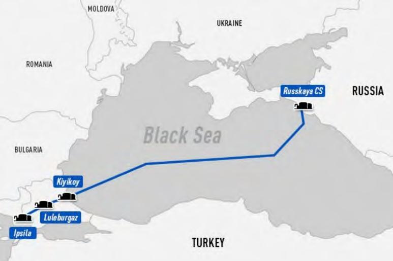 Χάρτης 19: Αγωγός Φυσικού Αερίου Turkish Stream Πηγή: Gazprom Τελικά, οι δύο χώρες υπέγραψαν στις 10 Οκτωβρίου 2016 στην Κωνσταντινούπολη την υλοποίηση του συγκεκριμένου έργου φυσικού αερίου.