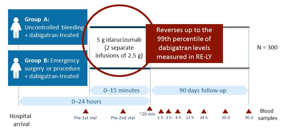 45 Η ιδαρουσιζουμάμπη αντιστρέφει απόλυτα εντός ολίγων λεπτών την αντιπηκτική δράση της νταμπιγκατράνης, σε ασθενείς που