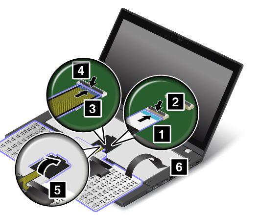 9. Τοποθετήστε το πληκτρολόγιο πάνω στο στήριγμα καρπών και αποσυνδέστε τα βύσματα σύνδεσης. Στη συνέχεια, αφαιρέστε το πληκτρολόγιο.
