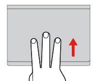Σάρωση προς τα πάνω με τρία δάχτυλα Τοποθετήστε τρία δάχτυλα στην επιφάνεια αφής και μετακινήστε τα προς τα πάνω, για να ανοίξετε την προβολή εργασιών και να δείτε όλα τα ανοιχτά παράθυρα.