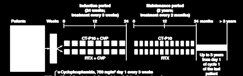 Study design CT-P10 (FL) CT-P10 study design Part 1 Part 2 8 cycles N=12 N=14 1 0 AUC tau, area under the serum concentration-time curve at steady state; C max-ss, maximum serum concentration at