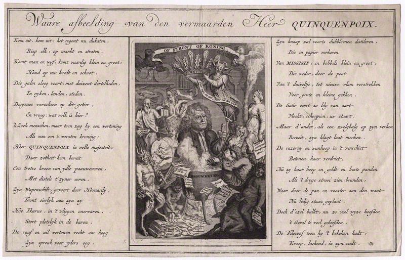 John Law (1671 1729) Ολλανδικό φυλλάδιο με σατιρικούς στίχους του 1720 όπου ο Law αναφέρεται ως ο κ.