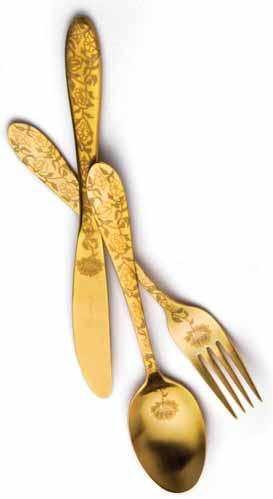 Atlanta gold 2,5 mm - 18/10 043.05.445 μαχαίρι φαγητού, 21,3 cm 043.05.446 πηρούνι φαγητού, 20,3 cm 043.05.447 κουτάλι φαγητού, 20,0 cm 043.