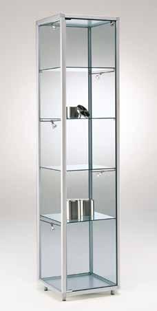 Βιτρίνες & Αξεσουάρ Βιτρίνα "Square" Υλικό: γυαλί Ποιότητα γυαλιού: γυαλί ασφαλείας ESG Πάχος γυαλιού: 5 χιλ. Υλικό προφίλ: αλουμίνιο, τετράγωνο, 5 χιλ.