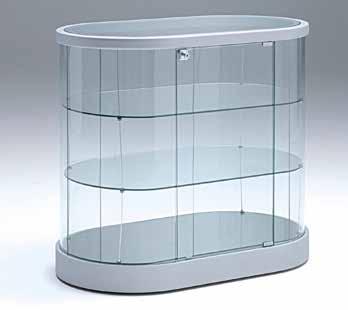 Βιτρίνες & Αξεσουάρ Βιτρίνα Πάγκου Oval Υλικό: γυαλί Ποιότητα γυαλιού: γυαλί ασφαλείας ESG Πάχος γυαλιού: 5 / 6 χιλ.