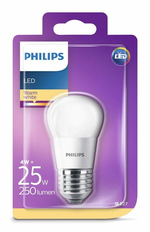 PHILIPS LED Luster 4 W (25 W) E27 Ζεστό λευκό Χωρίς ρύθμιση έντασης Φως που είναι ευχάριστο για τα μάτια σας Η κακή ποιότητα φωτός μπορεί να προκαλέσει κόπωση στα μάτια.