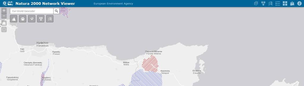 (ΣΧΟΟΑΠ) του Δήμου Αγίου Νικολάου (ΦΕΚ460/ΑΑΠ/1.11.2012) και τέως Δήμου Νεάπολης & τέως κοινότητας Βραχασίου (ΦΕΚ383/ΑΑΠ/5.12.2012) όπως ισχύουν σήμερα. Απόσπασμα «Natura 2000 map viewer» του Υπ.