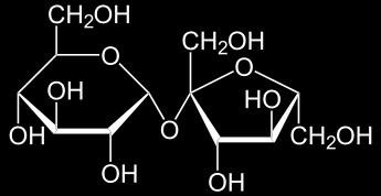 Το σακχαροκάλαμο και το σακχαρότευτλο περιέχουν σακχαρόζη O-α-D-glucopyranosyl-(1 2)-β-D-fructofuranoside Υδρολύεται σε γλυκόζη και φρουκτόζη