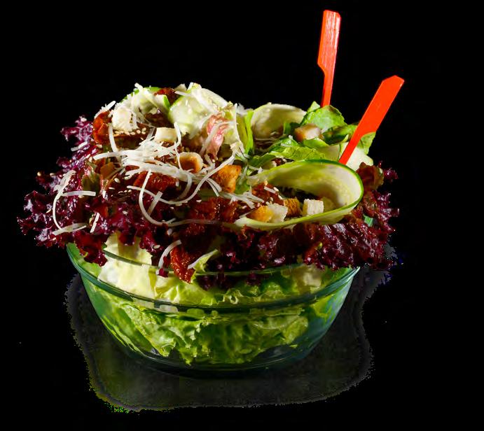 10 Salads Caesar s Πράσινη Δροσερή σαλάτα με μαρούλι, τραγανό άισμπεργκ, κομμάτια από φιλέτο κοτόπουλο, παρμεζάνα, φρεσκοτριμμένο πιπέρι και αυθεντική Caesar s sauce!