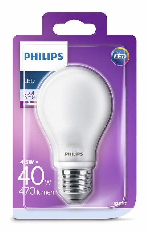 PHILIPS LED Λαμπτήρας 7 W (60 W) E27 Ψυχρό λευκό Χωρίς ρύθμιση έντασης Σχεδίαση που τραβά την προσοχή Γνώριμα σχήματα που έχετε αγαπήσει.