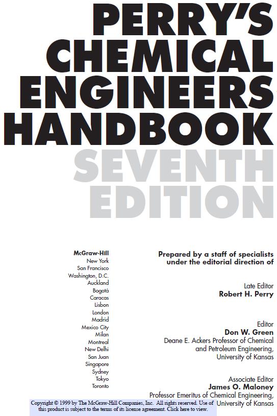 PERRY S CHEMICAL ENGINEERS HANDBOOK