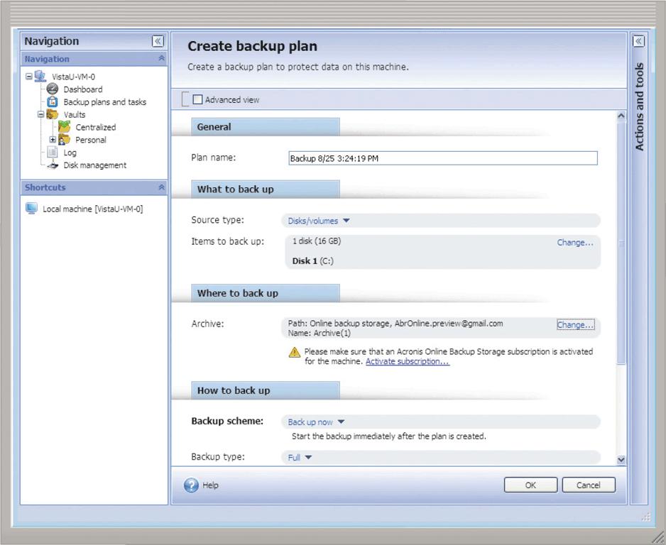 Εργαλεία Διαχείρισης Αρχείων, Δίσκου και Συστήματος Το εργαλείο δημιουργίας αντιγράφων ασγαλείας (backup tool) επιτρέπει στους χρήστες να αντιγράψουν επιλεγμένα αρχεία ή το περιεχόμενο ενός ολόκληρου