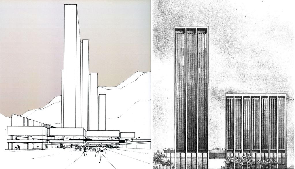 πραγματικής μητροπολιτικής αρχιτεκτονικής. Η μεγάλη ευκαιρία για τον σχεδιασμό ενός ουρανοξύστη στην Αθήνα θα δινόταν το 1968, με την ψήφιση του Ν.