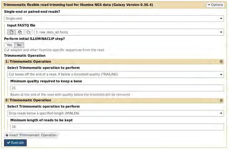 Βήμα 5 ο : Quality Control Εικόνα 64: Trimming Adapters & Bases (raw_data_all) Χρησιμοποιώντας το εργαλείο NGS: QC and