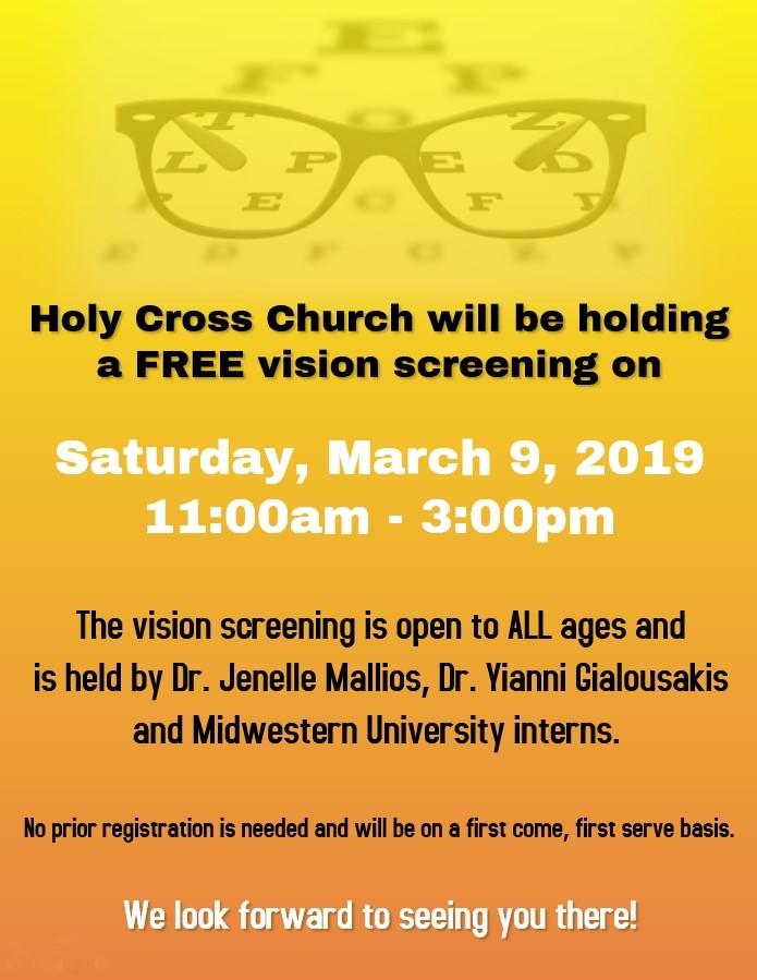 March 9: Free Vision Screening, 11am-3pm March 10: Macaronada Luncheon March 11: Great Lent Begins March 17: Sunday of Orthodoxy March 21: Monthly H.O.P.E.