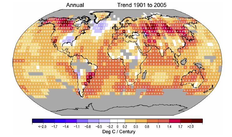 Ο πλανήτης έχει θερμανθεί Σειρά μετρήσεων σε ξηρά και θάλασσα