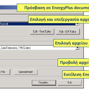 Department of Energy 2012) Αρχείο καιρού Απαραίτητο στοιχείο για την οποιουδήποτε είδους ανάλυση, είναι η εισαγωγή των κλιματολογικών δεδομένωνν στο πρόγραμμα.
