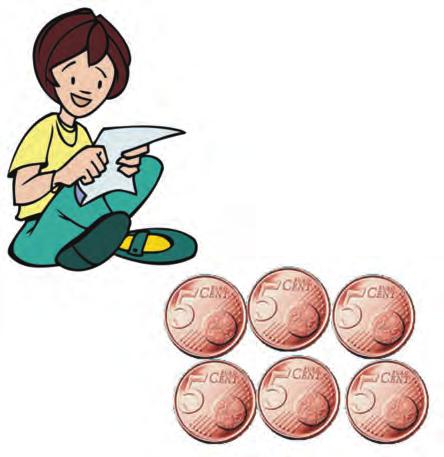.. W Η Υπατία έχει 6 νομίσματα των 5 λεπτών. Πόσα χρήματα έχει; Aπάντηση: Έχει... λεπτά.