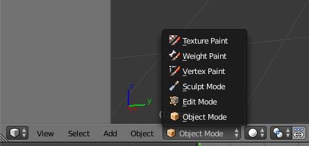 Τι είναι το Modeling Στο Header menu υπάρχουν έξι λειτουργίες των αντικειμένων: Object Mode Edit Mode Sculpt Mode Vertex Paint