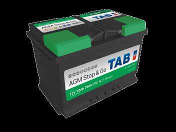 χαμηλη ρυπανση co 2 Oi TAB AGM Stop & Go μπαταρίες μολύβδου με ρυθμιζόμενη βαλβίδα που προορίζονται για χρήση σε οχήματα με ενισχυμένο επίπεδο λειτουργίας Start-Stop με ανάκτηση ενέργειας.