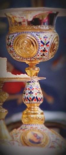 HOLY N N and l ll and at and it l in all and all and in it and and and in that 58 The cup which holds the wine that becomes the blood of Christ is the chalice, the cup of salvation.