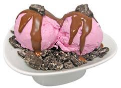 Παγωτοσύνθεση Lila Pause 2 μπάλες παγωτό φράουλα, απολαυστική πραλίνα σοκολάτας, κομματάκια από  Strawberry Καραμέλα