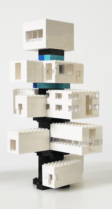 Αρχιτεκτονική με LEGO Χρησιμοποιώντας ως εργαλείο πειραματισμού τα λευκά τουβλάκια του LEGO Architecture Studio, τα παιδιά ανακαλύπτουν και κατανοούν έννοιες της αρχιτεκτονικής σύνθεσης, όπως ο