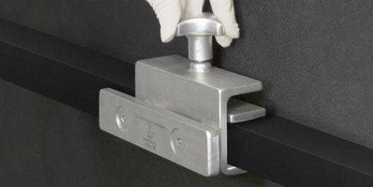 TIP: Prior to attaching to OR bedrail, have scrub tech or assistant straighten the extension arm, partially locking it in place by tightening the black knob ~90%.