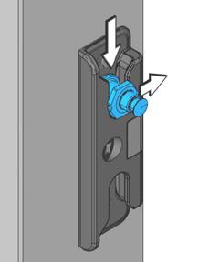 Ρύθμιση στην κατεύθυνση του φύλλου της πόρτας Περιστρέψτε τους πείρουςμανιτάρια προς την κατεύθυνση του φύλλου της πόρτας. Κλείστε την πόρτα και κλειδώστε δύο φορές.