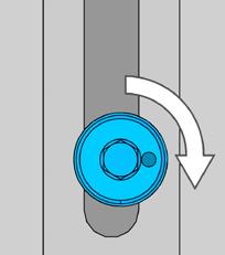 4.4.2 Κυλινδρικοί άξονες Για τη ρύθμιση της πίεσης επαφής του φύλλου της πόρτας στη στεγανοποίηση του πλαισίου δύναται να μετακινηθούν οι κυλινδρικοί άξονες μέχρι και ένα