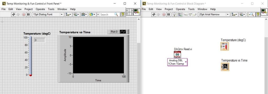 Βήμα 1: Σύνδεση κάρτας DAQ στον Η/Υ Βήμα 2: Η Κατασκευή του Εικονικού Οργάνου Temp Monitoring & Fan Control.vi A.