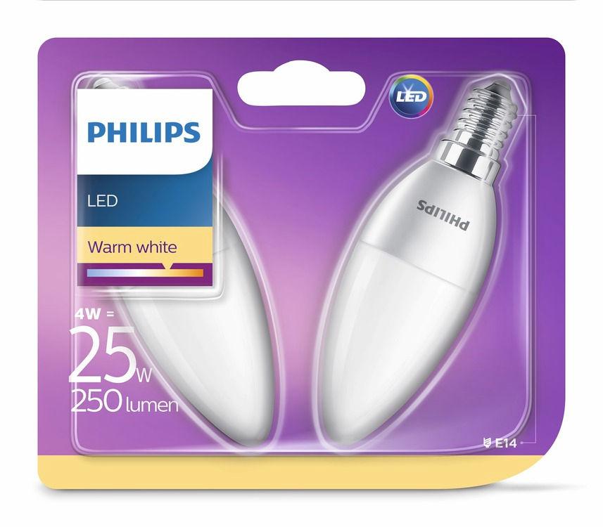 PHILIPS LED Κερί 4 W (25 W) E14 Ζεστό λευκό Χωρίς ρύθμιση έντασης Φως που είναι ευχάριστο για τα μάτια σας Η κακή ποιότητα φωτός μπορεί να προκαλέσει κόπωση στα μάτια.