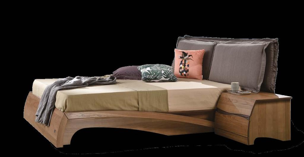 κρεβάτι με κομοδίνα 1/8 ΗΛΕΚΤΡΑ PILLOW Τo ιδιαίτερο αυτό μοντέλο με τις καμπύλες λεπτομέρειες, συμπληρώνεται με διπλά