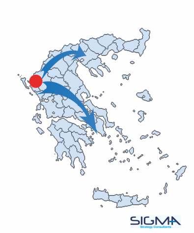 Presence Η SIGMA Strategy Consultants δραστηριοποιείται σε ολόκληρη την χώρα, µε µεγαλύτερη διείσδυση στη Βορειοδυτική Ελλάδα, όπου επικεντρώνεται το µεγαλύτερο µέρος των επιχειρήσεων µε τις οποίες