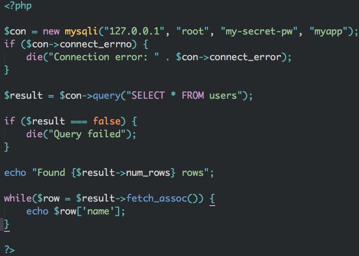 Ανάκτηση εγγραφών new mysqli (<host>, <user>, <password>, <dbname>) : δημιουργεί connection object connect_errno & connect_error : έχουν τιμές σε περίπτωση που αποτύχει η σύνδεση με τη βάση
